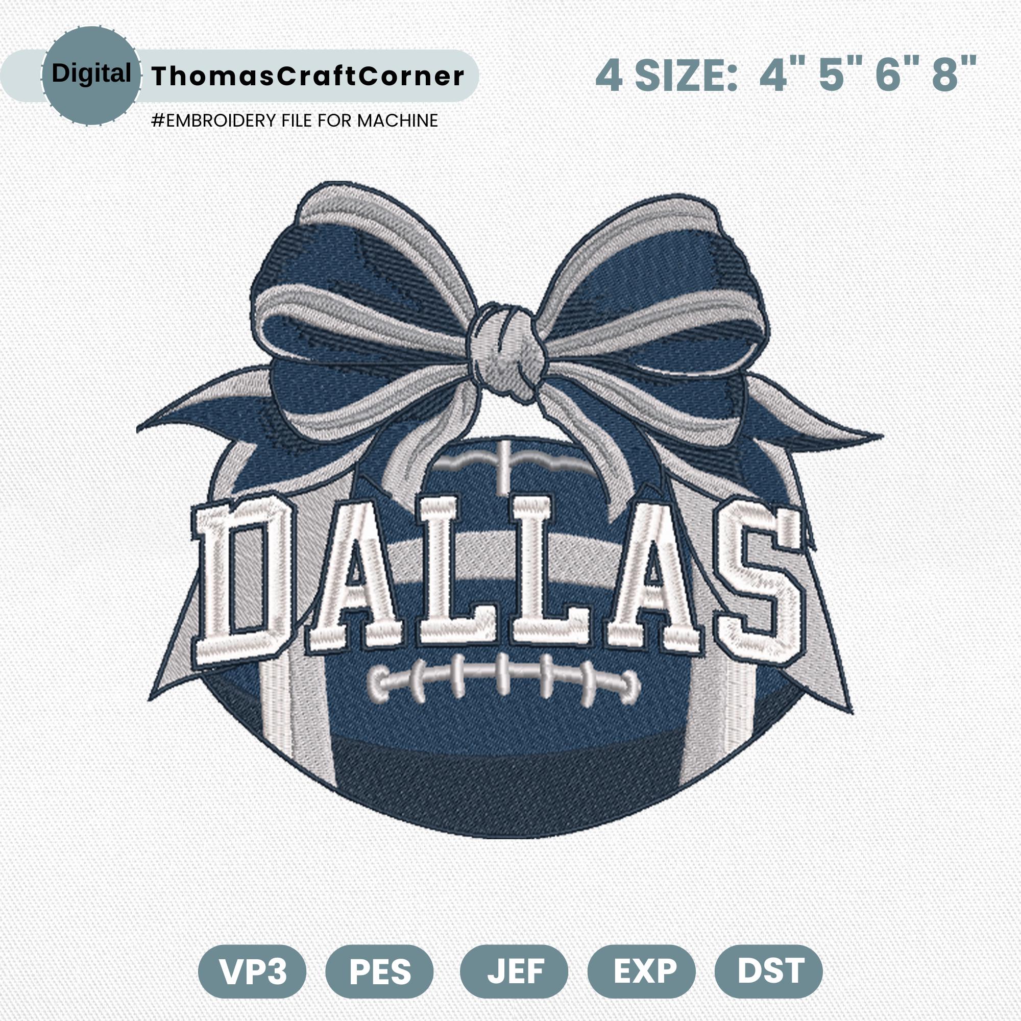 Dallas Football Embroidery Design Sports Logo Machine File