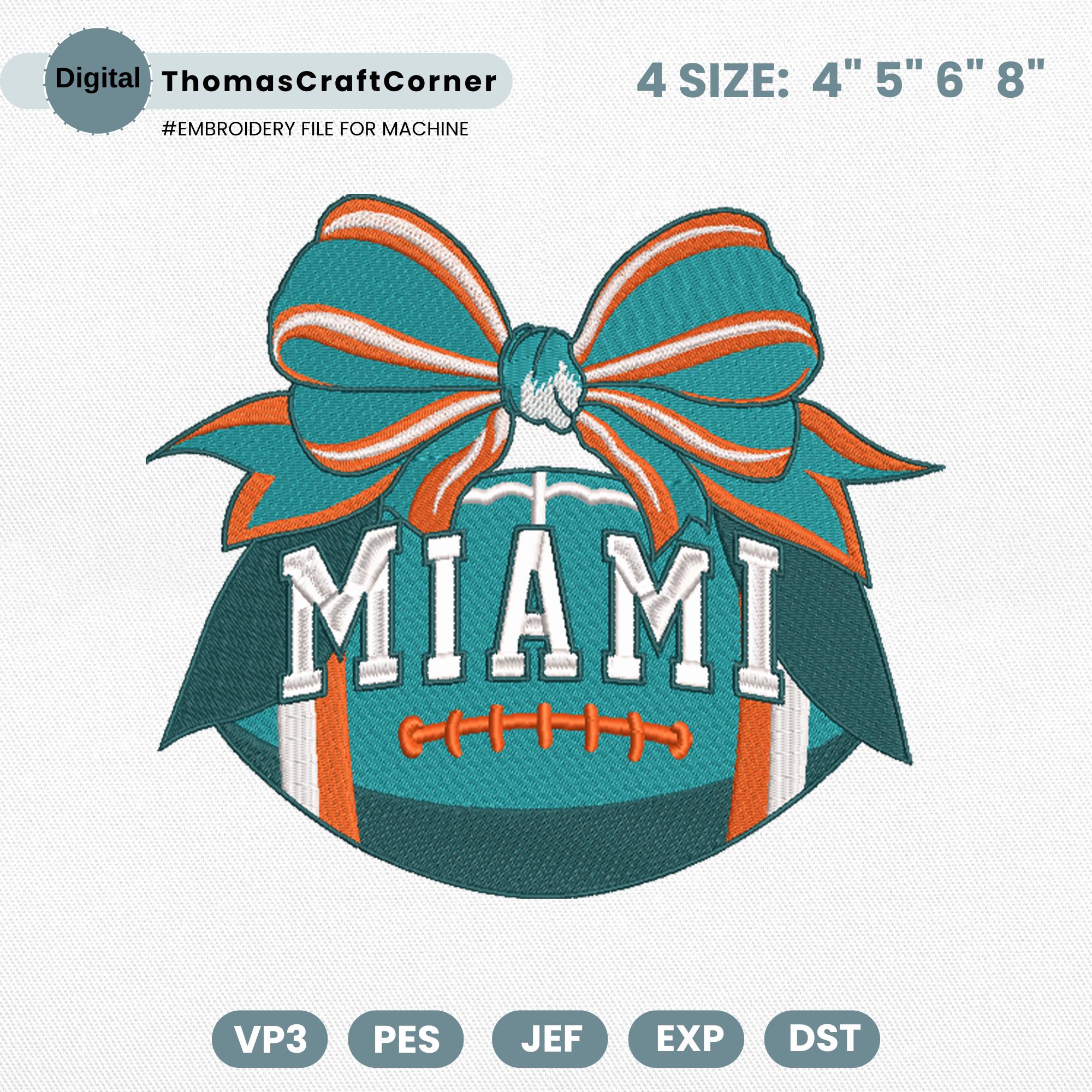Miami Football Embroidery Design Sports Logo Machine File
