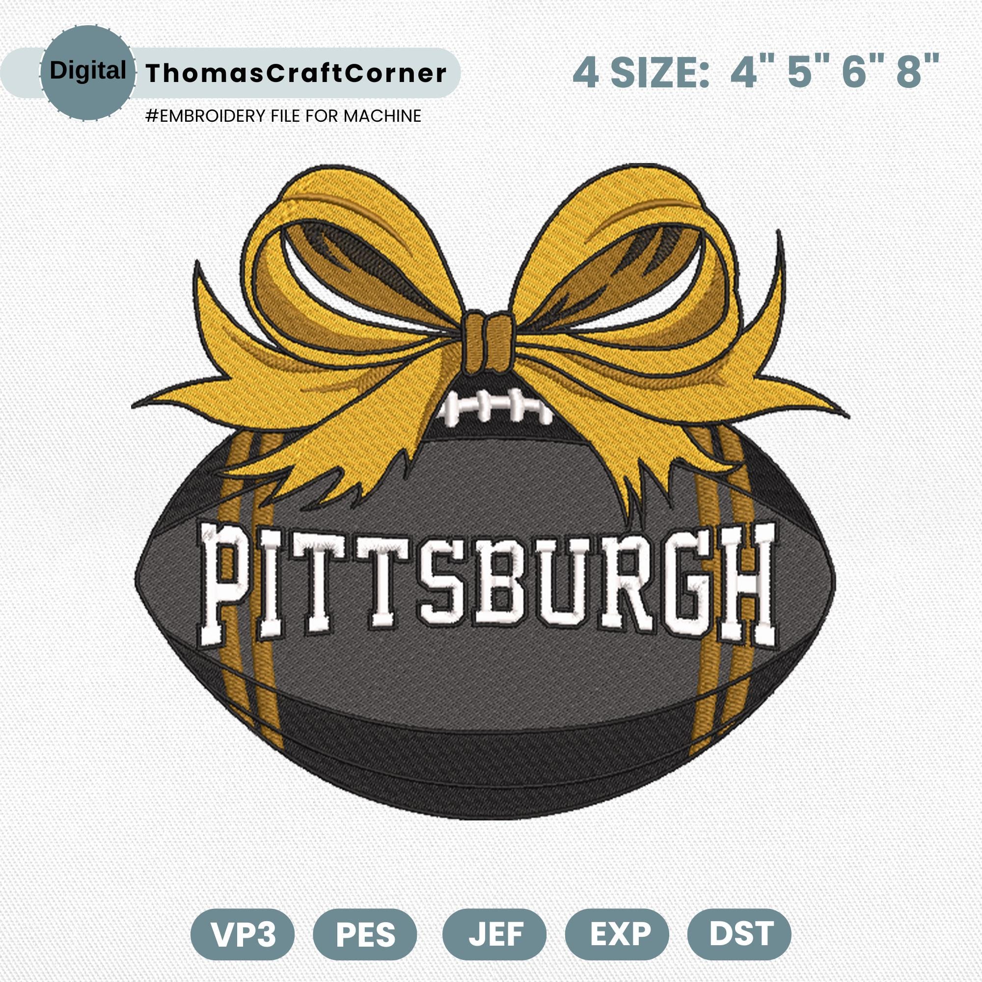Pittsburgh Football Embroidery Design Sports Logo Machine File
