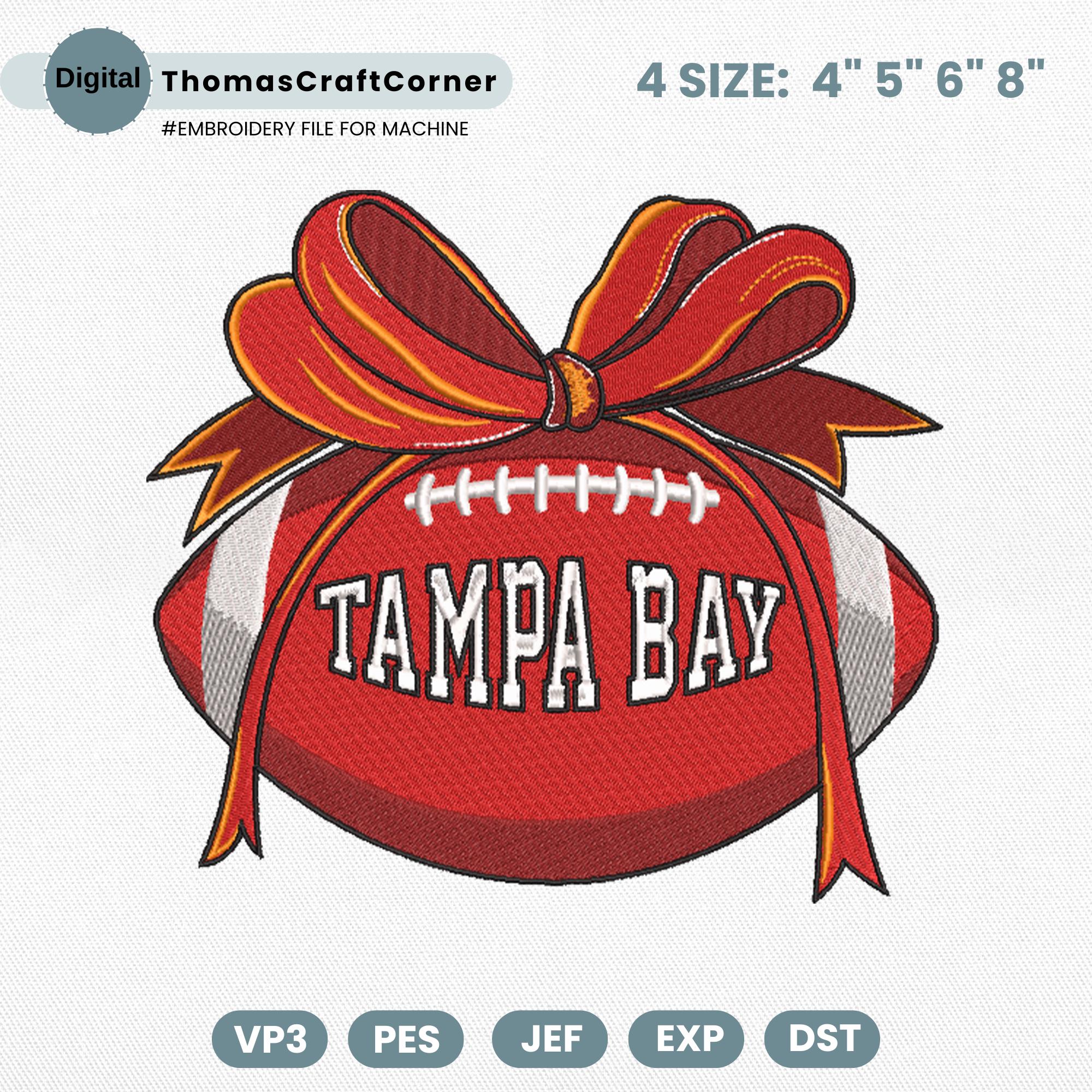 Tampa Bay Football Embroidery Design Sports Logo Machine File