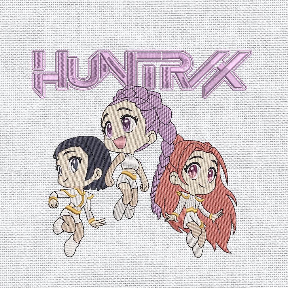 Huntrix Trio Chibi Embroidery Pattern Design