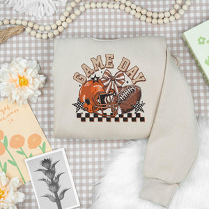 Football Game Day Embroidery Design Mom Coquette Bow