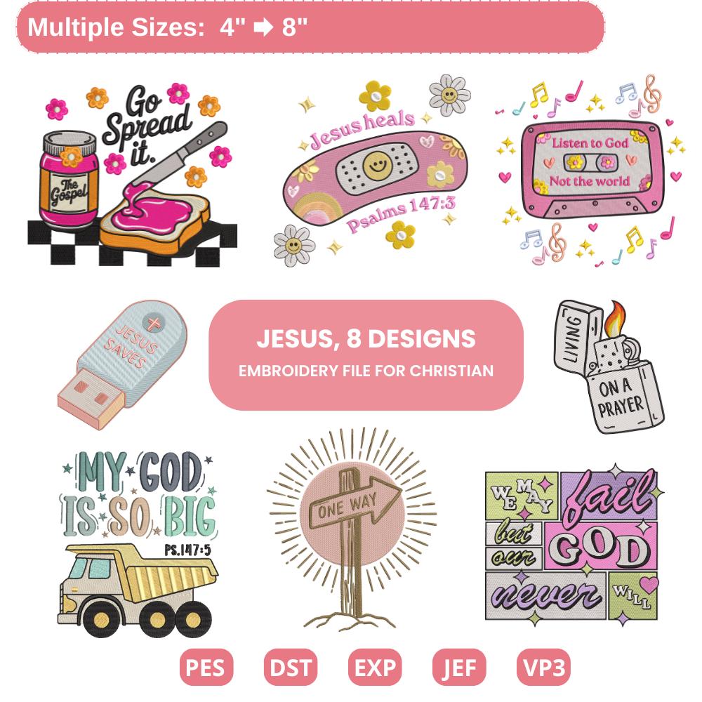 Christian Embroidery Designs: Jesus Quotes, Bible Verses PES DST - ThredViora