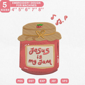 Jesus is My Jam Embroidery Pattern - PES DST EXP JEF VP3 - ThredViora