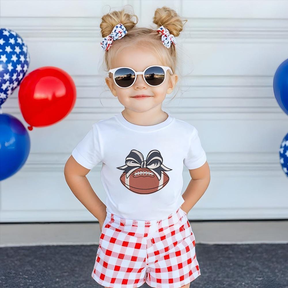 Football Coquette Bow Embroidery Design Game Day