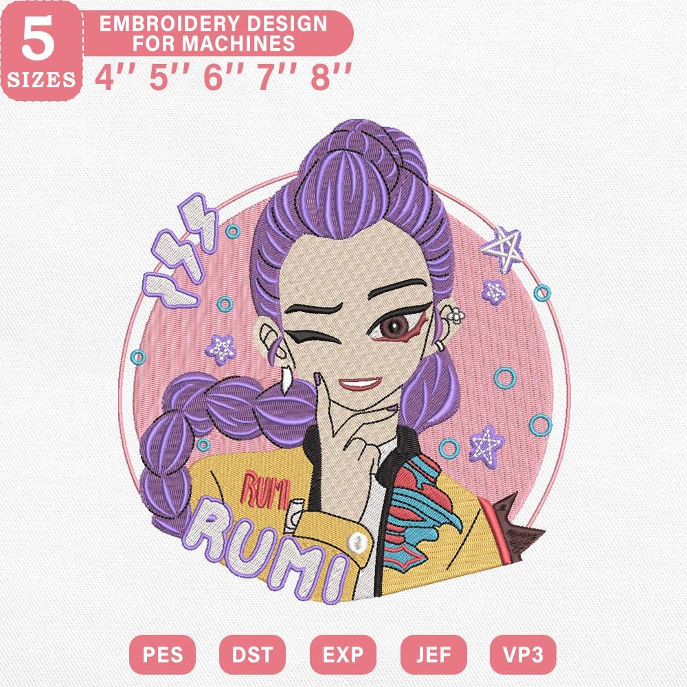 Rumi Demon Hunter Embroidery Pattern Files