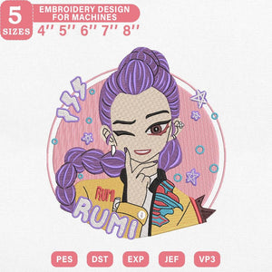 Rumi Demon Hunter Embroidery Pattern Files