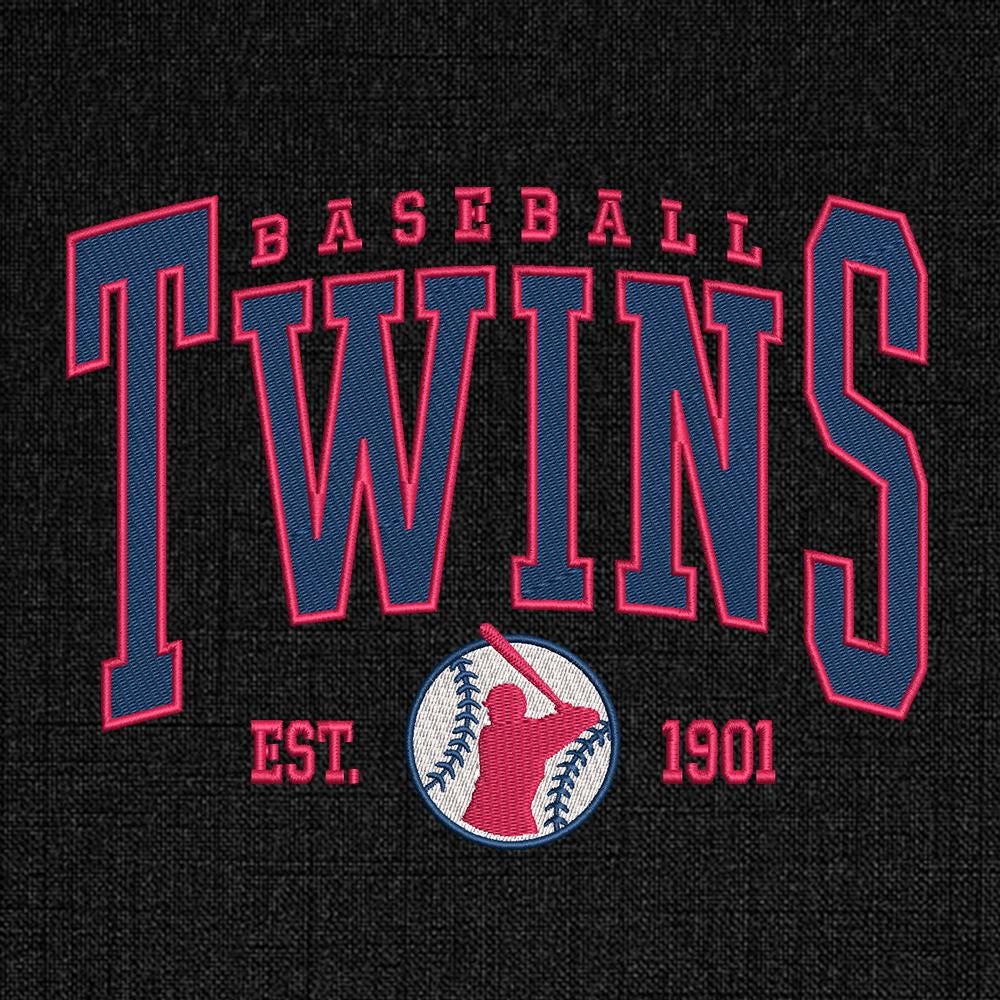 Vintage Minnesota Baseball Embroidery Design - PES DST JEF EXP VP3 - ThredViora
