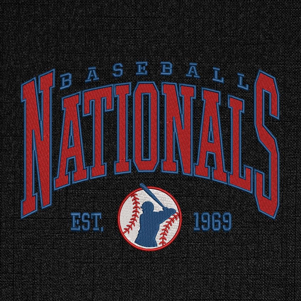 Vintage Washington Baseball Embroidery Design - PES DST JEF EXP VP3 - ThredViora