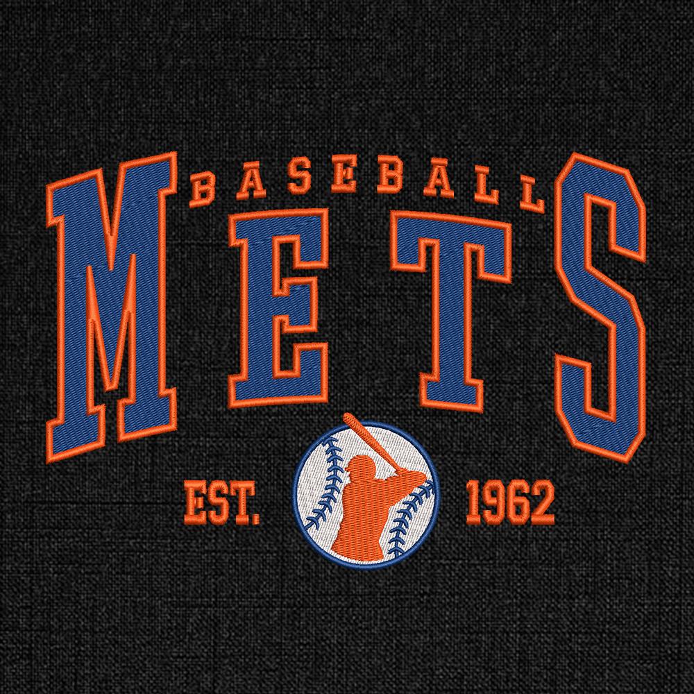 Vintage New York Mets Embroidery Design - Instant Download PES DST JEF EXP VP3 - ThredViora