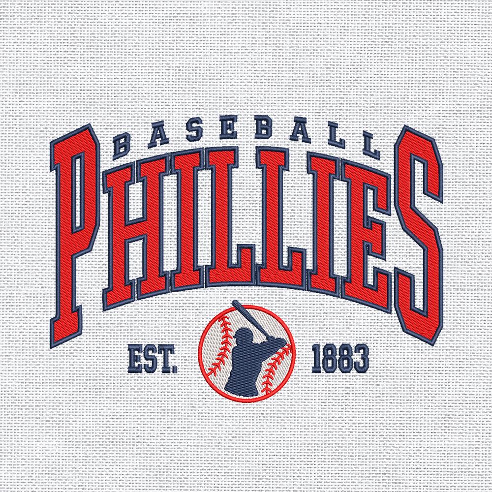 Vintage Philadelphia Baseball Team Embroidery Design, Retro Sports Team Machine Embroidery File Instant Download,4 Sizes,Pes Dst Jef Exp Vp3