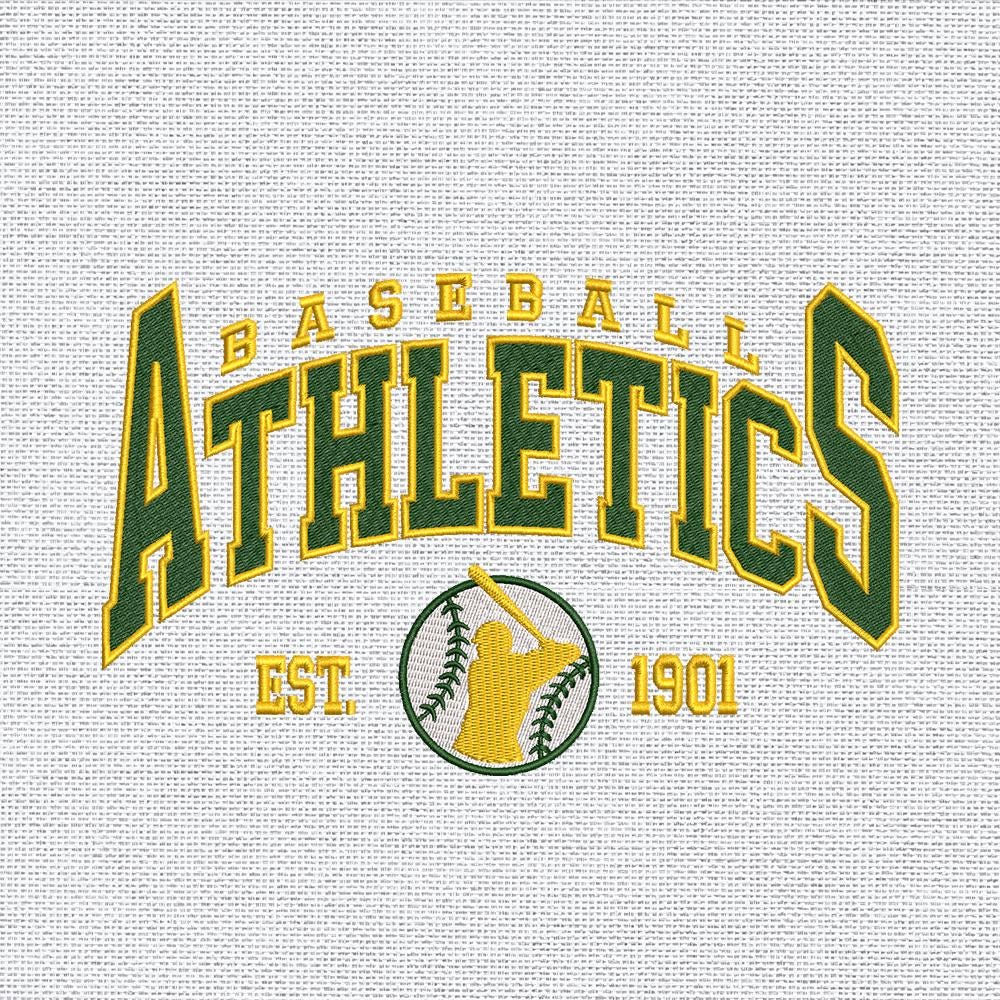 Vintage Oakland Baseball Team Embroidery Design, Retro Sports Team Machine Embroidery File Instant Download, 4 Sizes, Pes Dst Jef Exp Vp3
