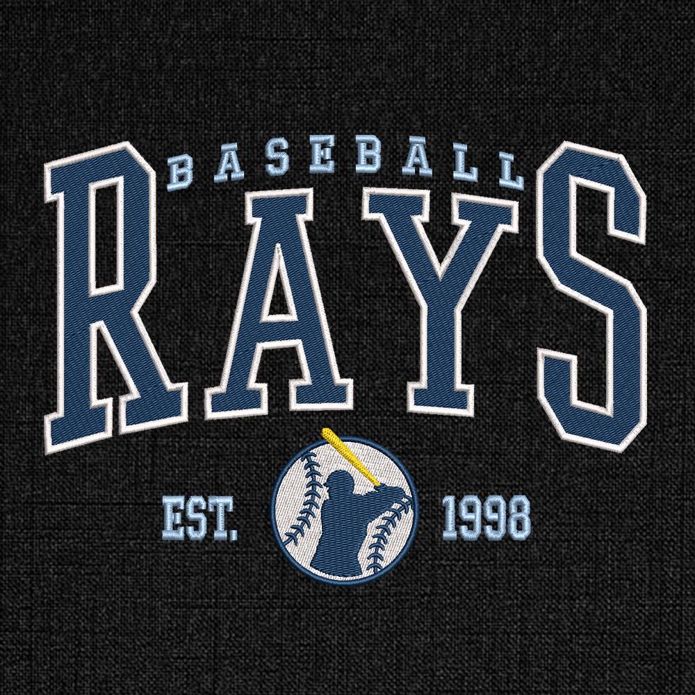 Vintage Tampa Bay Baseball Team Embroidery Design, Retro Sports Team Machine Embroidery File Instant Download, 4 Sizes, Pes Dst Jef Exp Vp3