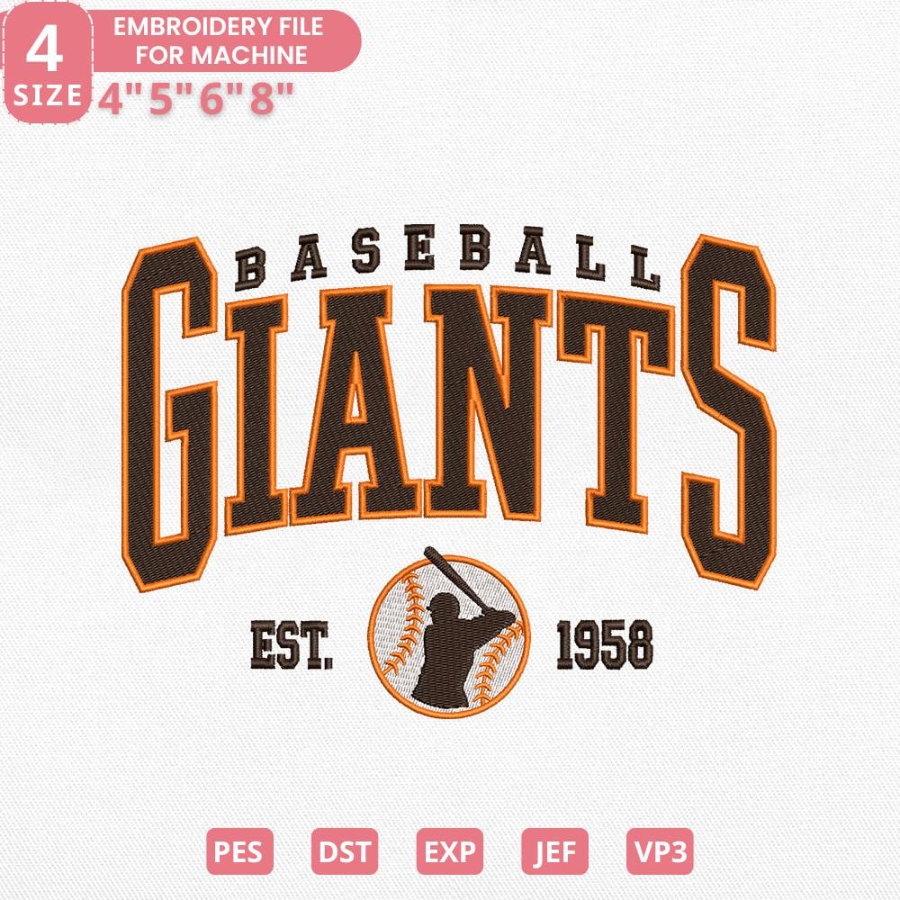 Vintage San Francisco Baseball Team Embroidery Design,Retro Sports Team Machine Embroidery File Instant Download,4 Sizes,Pes Dst Jef Exp Vp3