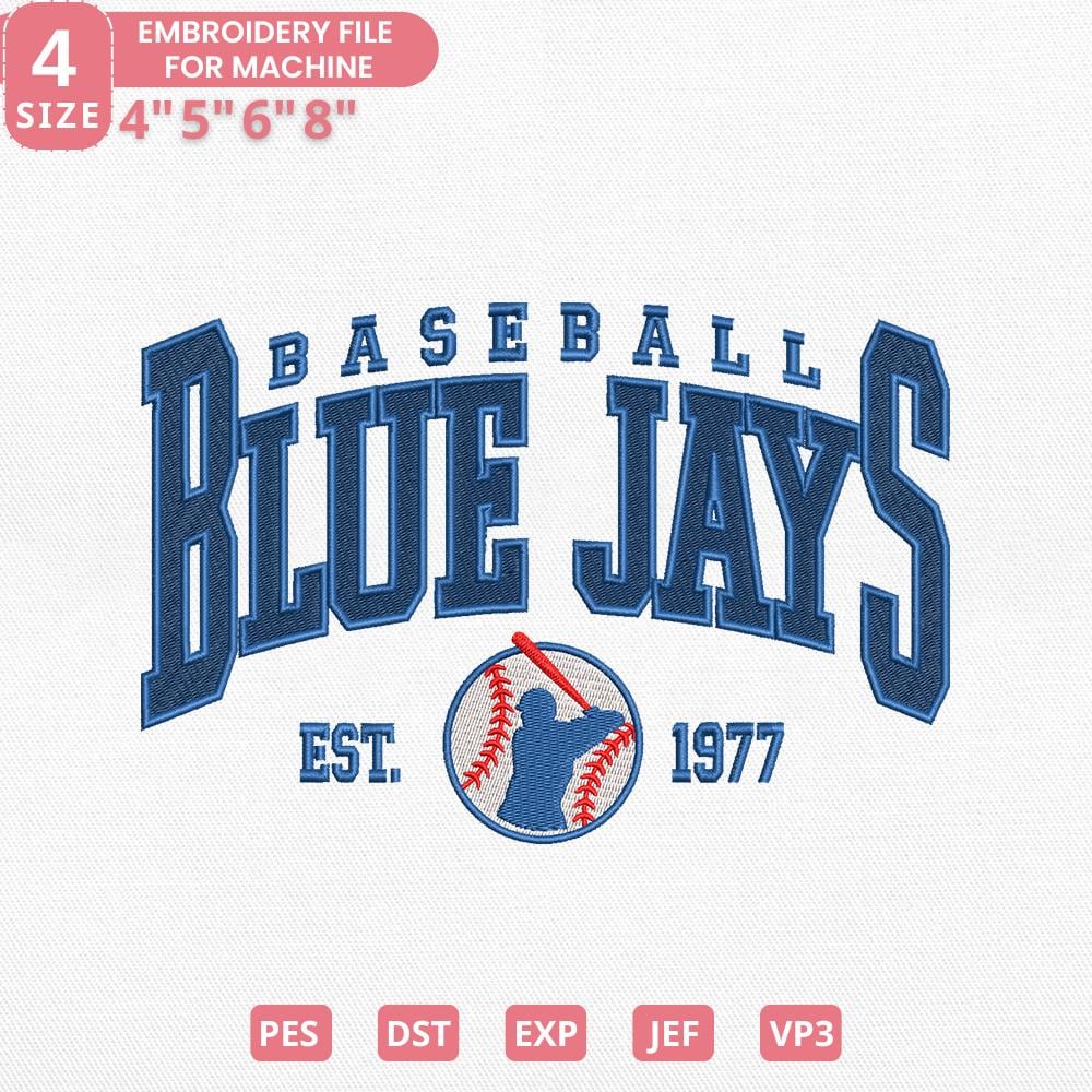 Vintage Toronto Baseball Team Embroidery Design, Retro Sports Team Machine Embroidery File Instant Download, 4 Sizes, Pes Dst Jef Exp Vp3