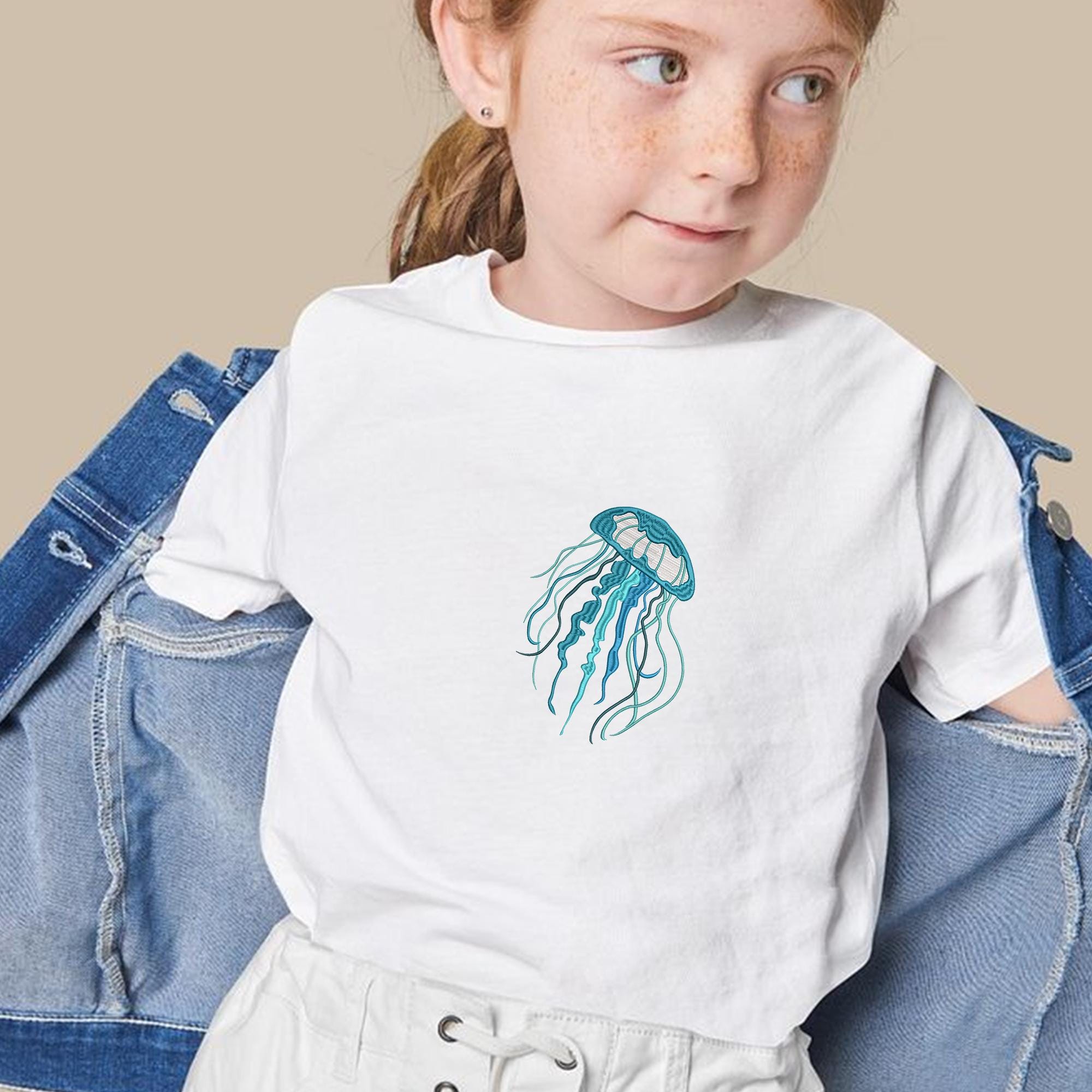 Jellyfish Machine Embroidery Design Ocean Animals Sea Creatures