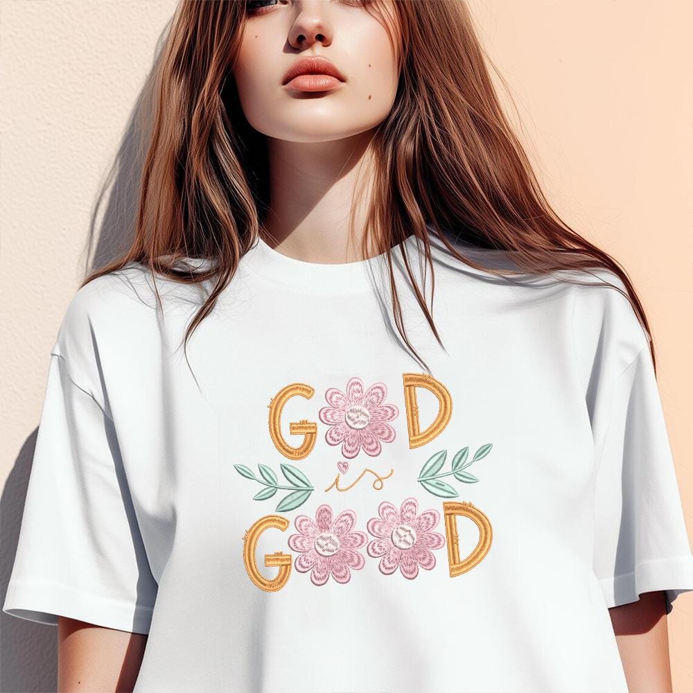 God is Good Embroidery Design PES DST JEF Instant Download - ThredViora