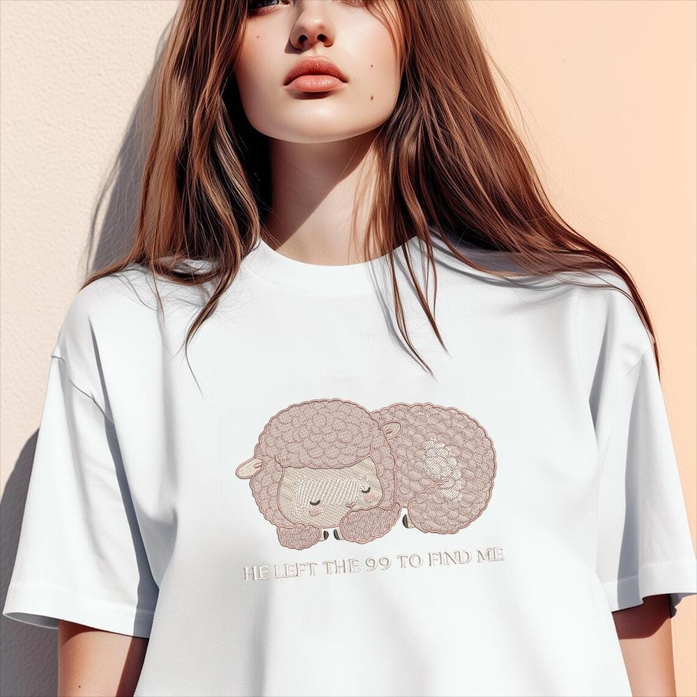 Christian Sheep Embroidery Pattern - PES, DST, JEF Files - ThredViora
