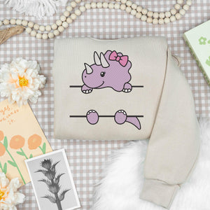 Horned Dinosaur Embroidery Design Name Frame Safari Animal