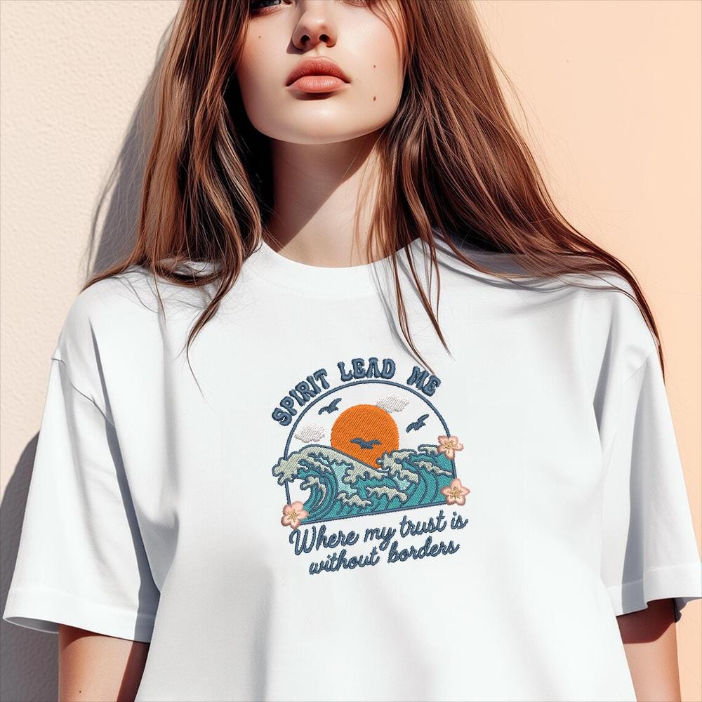 Spirit Lead Me Embroidery Pattern, PES DST JEF, 4 Sizes - ThredViora