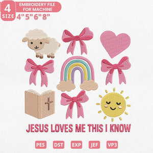 Jesus Loves Me Embroidery Design - PES DST JEF EXP VP3 - ThredViora