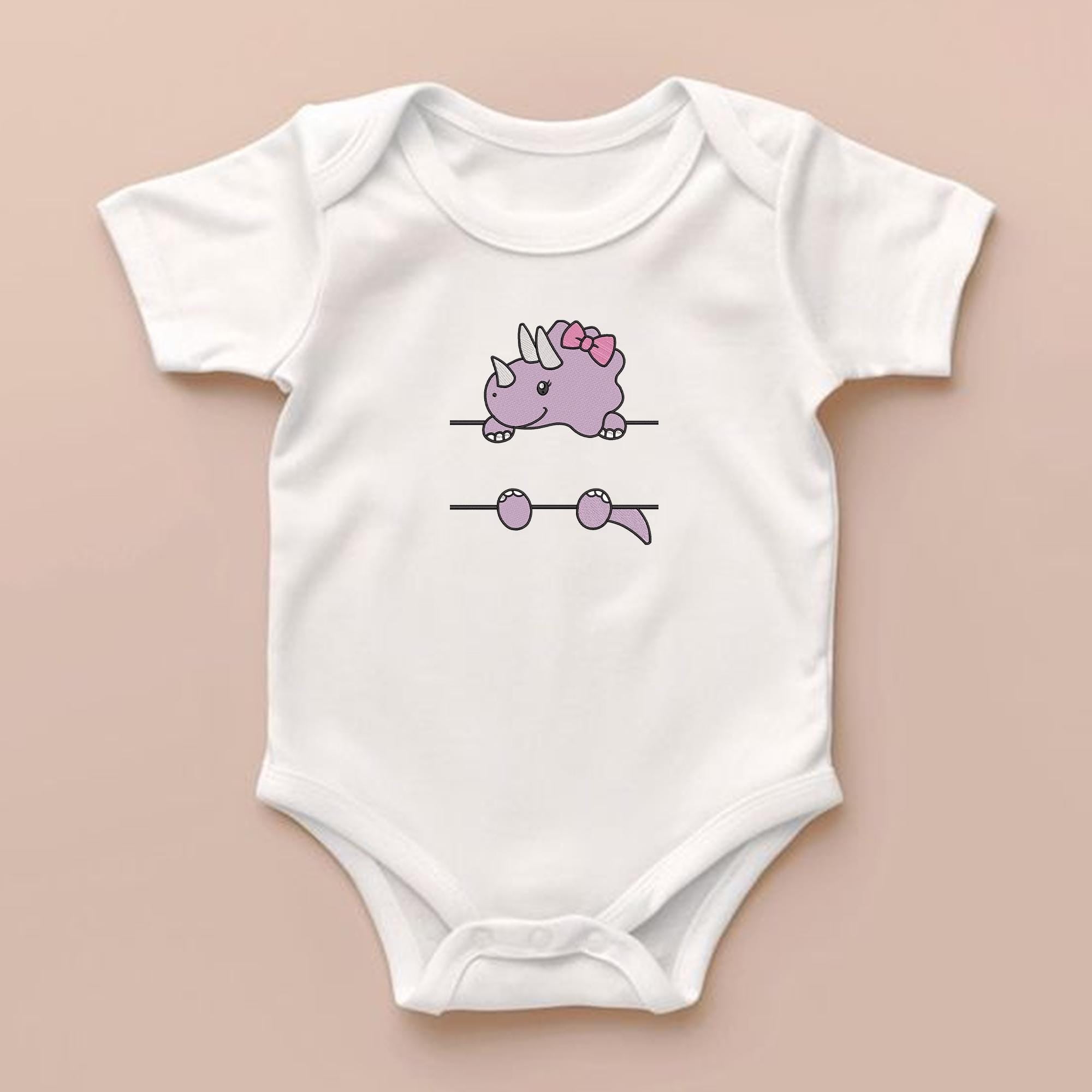 Horned Dinosaur Embroidery Design Name Frame Safari Animal