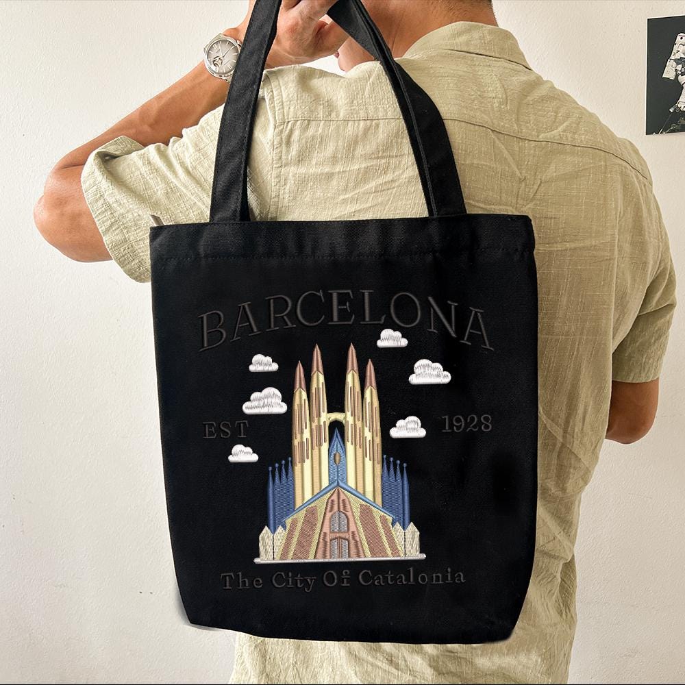 Barcelona Catalonia Embroidery Design City Location Digital File