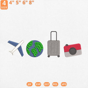 Travel Embroidery Design Machine File City Vacation