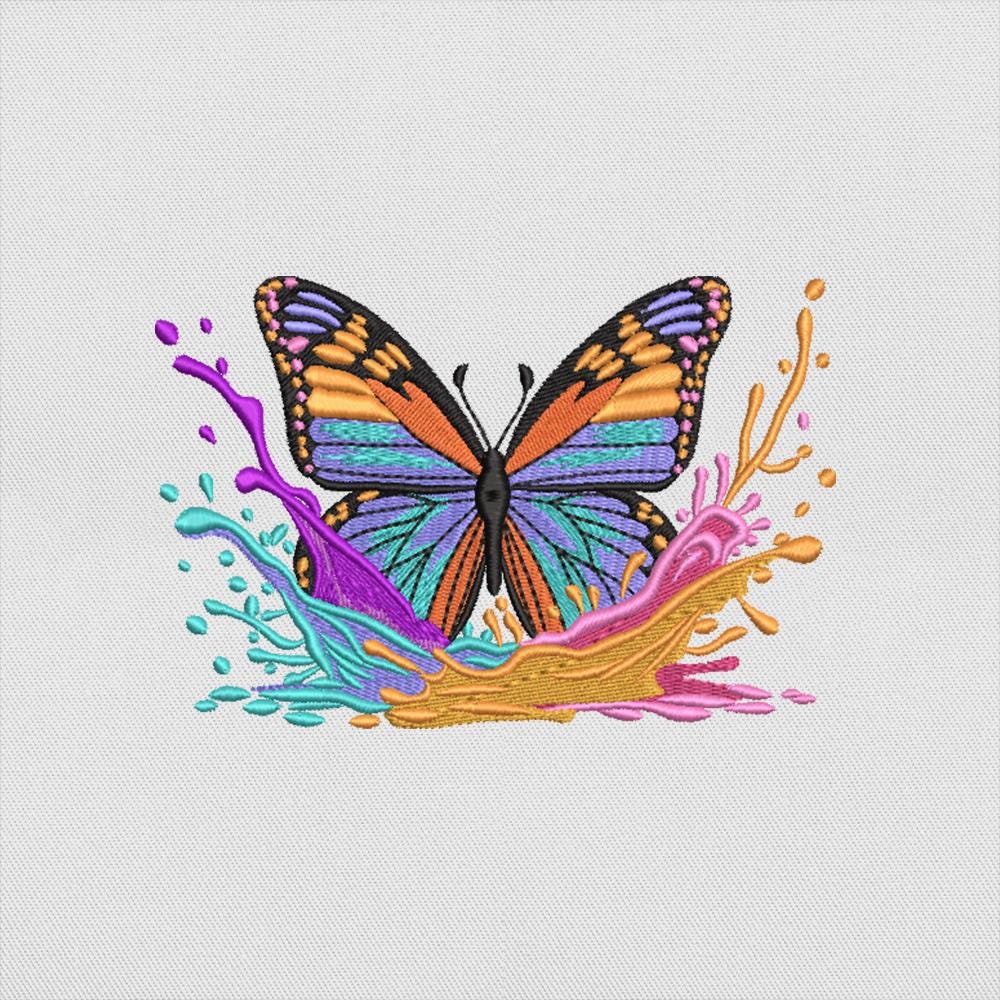 Monarch Butterfly Embroidery Pattern Design