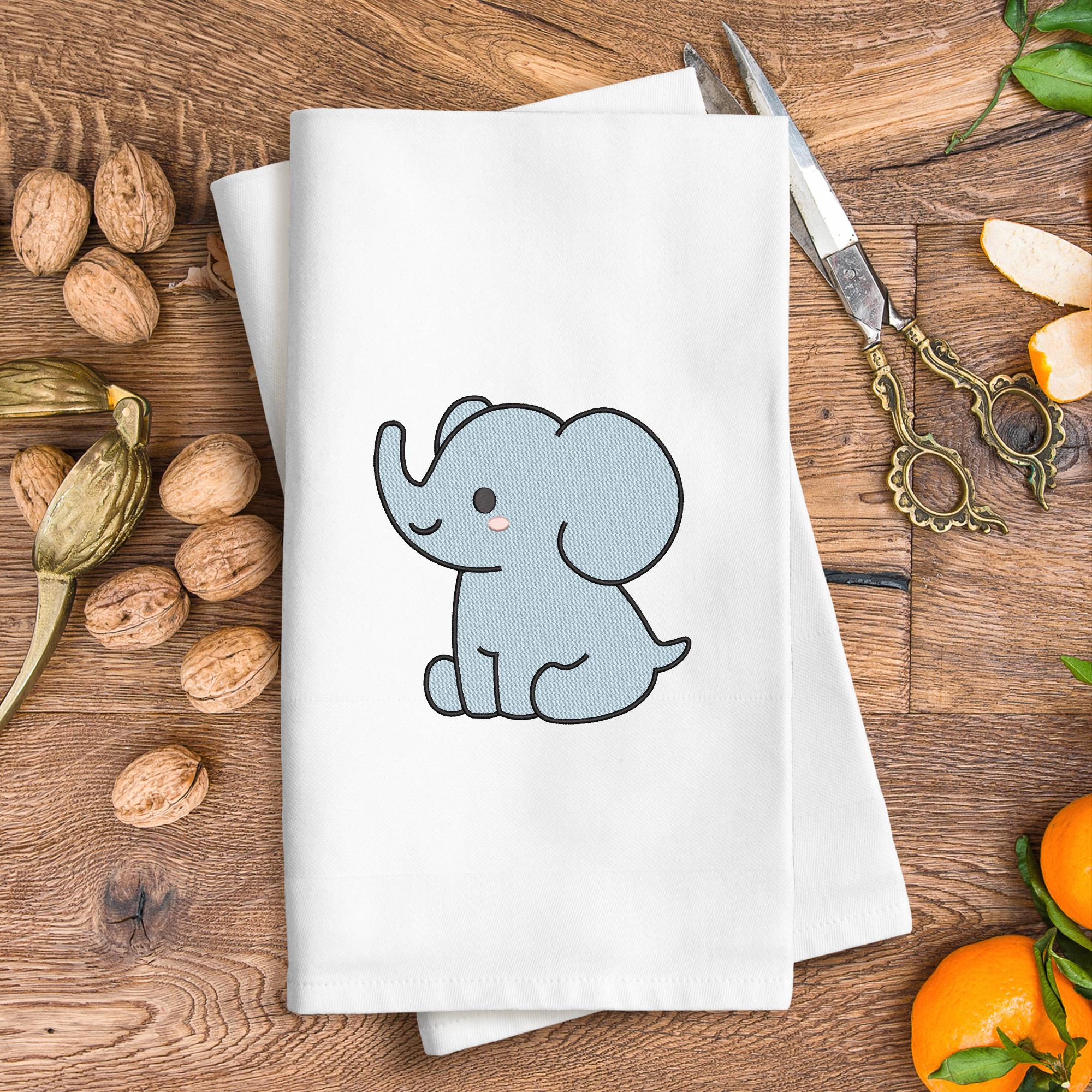 Elephant Embroidery Design Safari Zoo Kid