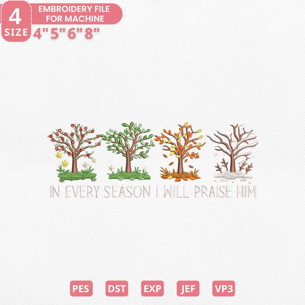 Praise Him Christian Embroidery Design PES DST EXP JEF - ThredViora