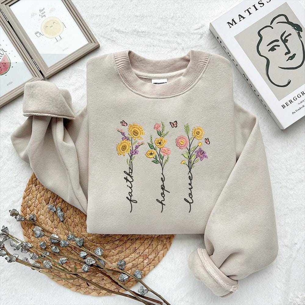 Faith Hope Love Embroidery Pattern - PES DST JEF Files - ThredViora