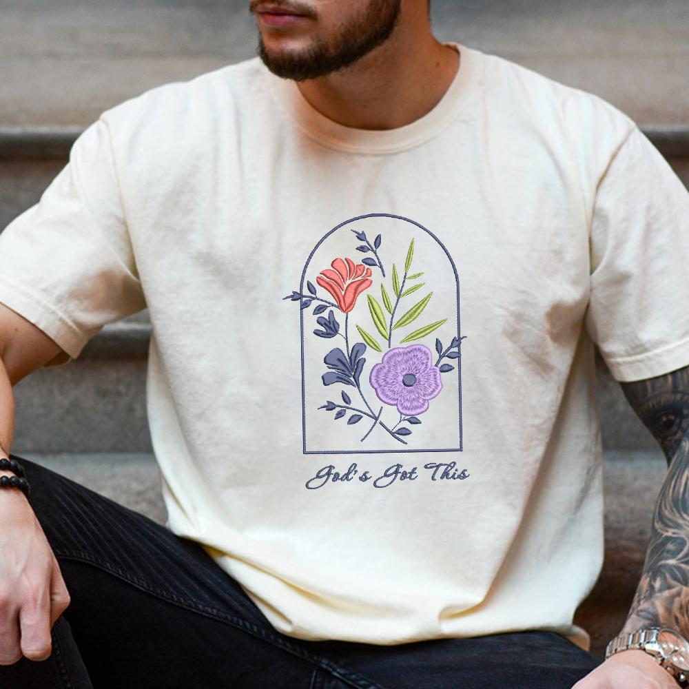 God's Got This Floral Embroidery Pattern PES DST JEF EXP - ThredViora