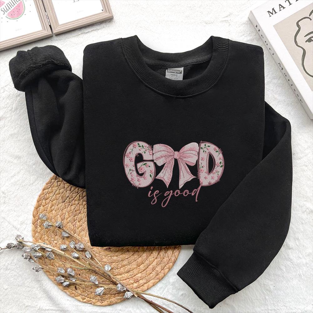 God Is Good Embroidery Pattern, Christian Quote PES DST JEF - ThredViora