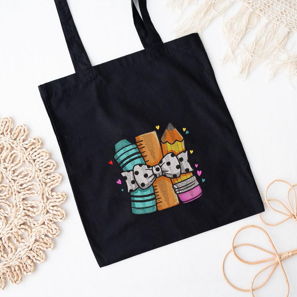 School Supplies Embroidery Design PES DST EXP