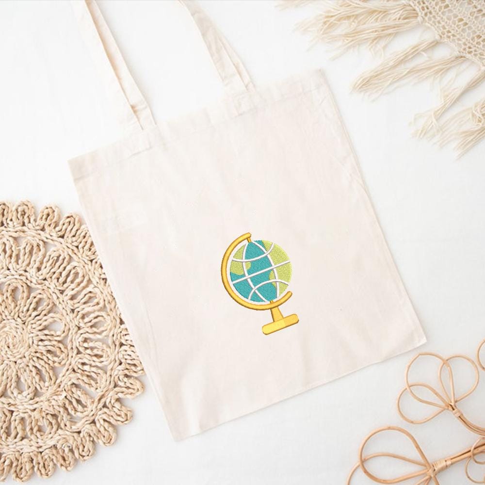 World Globe Embroidery Design Pattern PES DST JEF