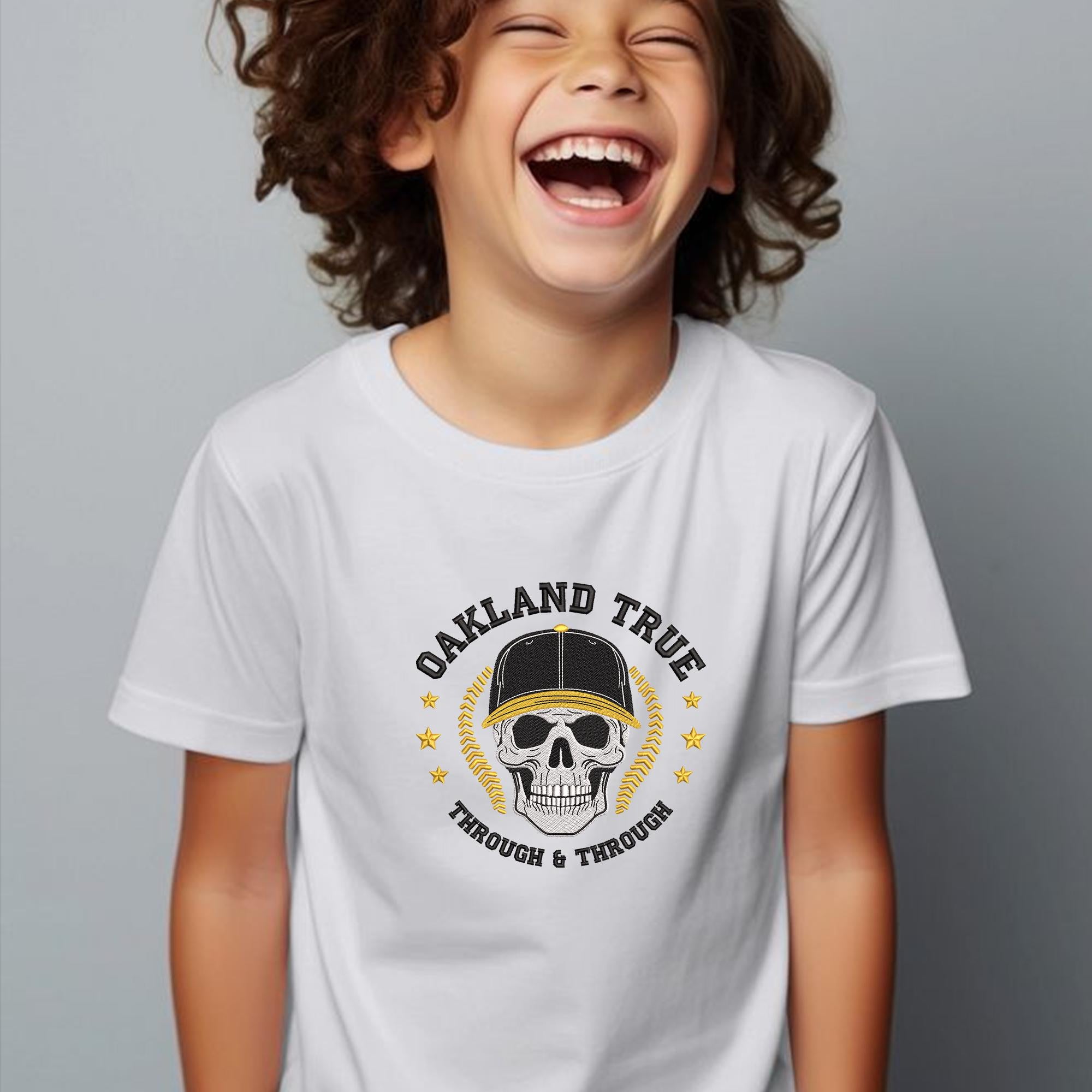 Oakland Baseball Embroidery Design Skull Sports Machine