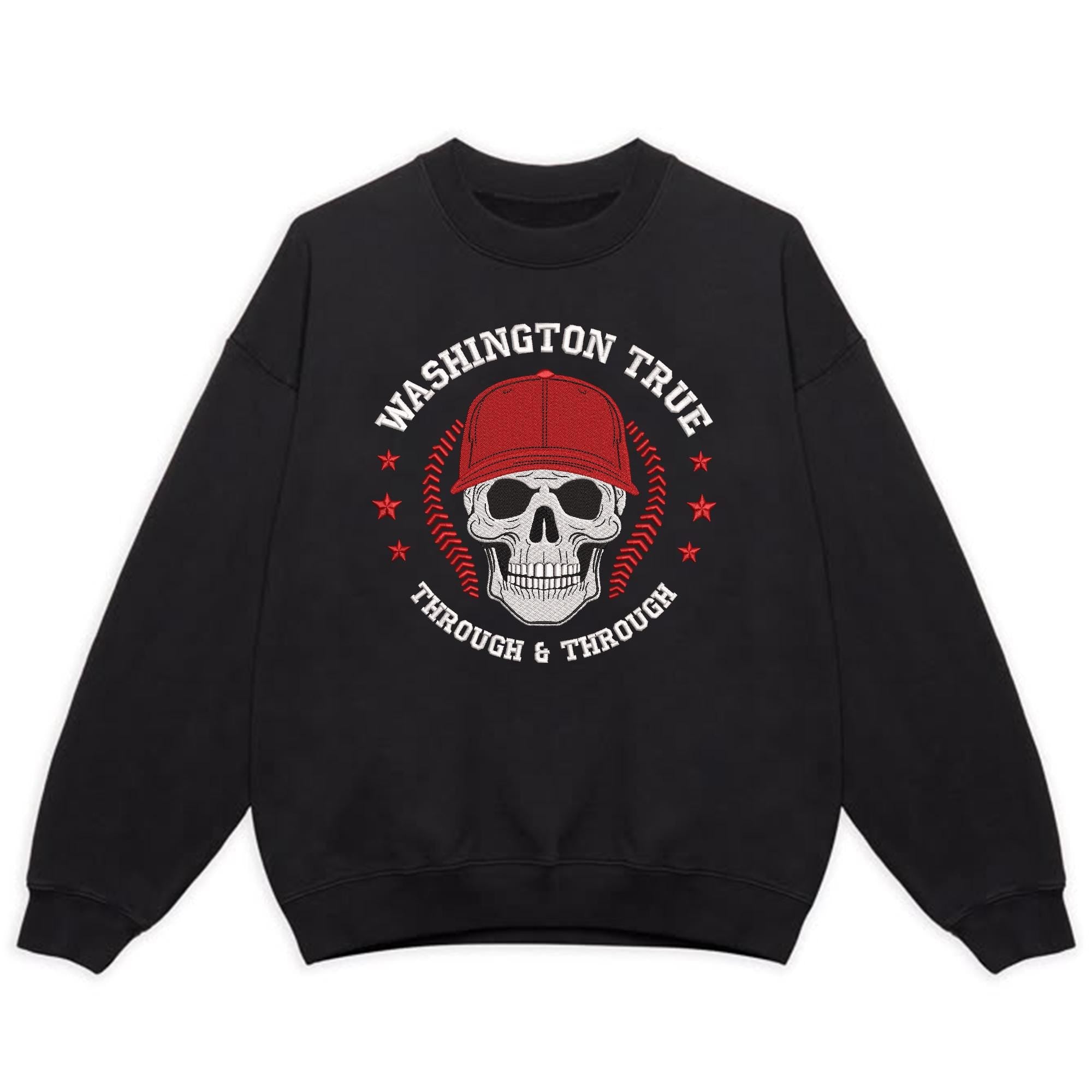 Washington Baseball Embroidery Design Skull Sports