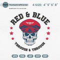 Cleveland Baseball Embroidery Design Skull Sports Machine