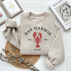 Bar Harbor Maine Lobster Embroidery Design Nautical