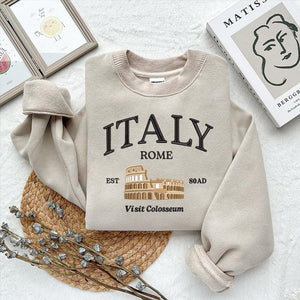 Italy Rome Embroidery Design Colosseum Skyline