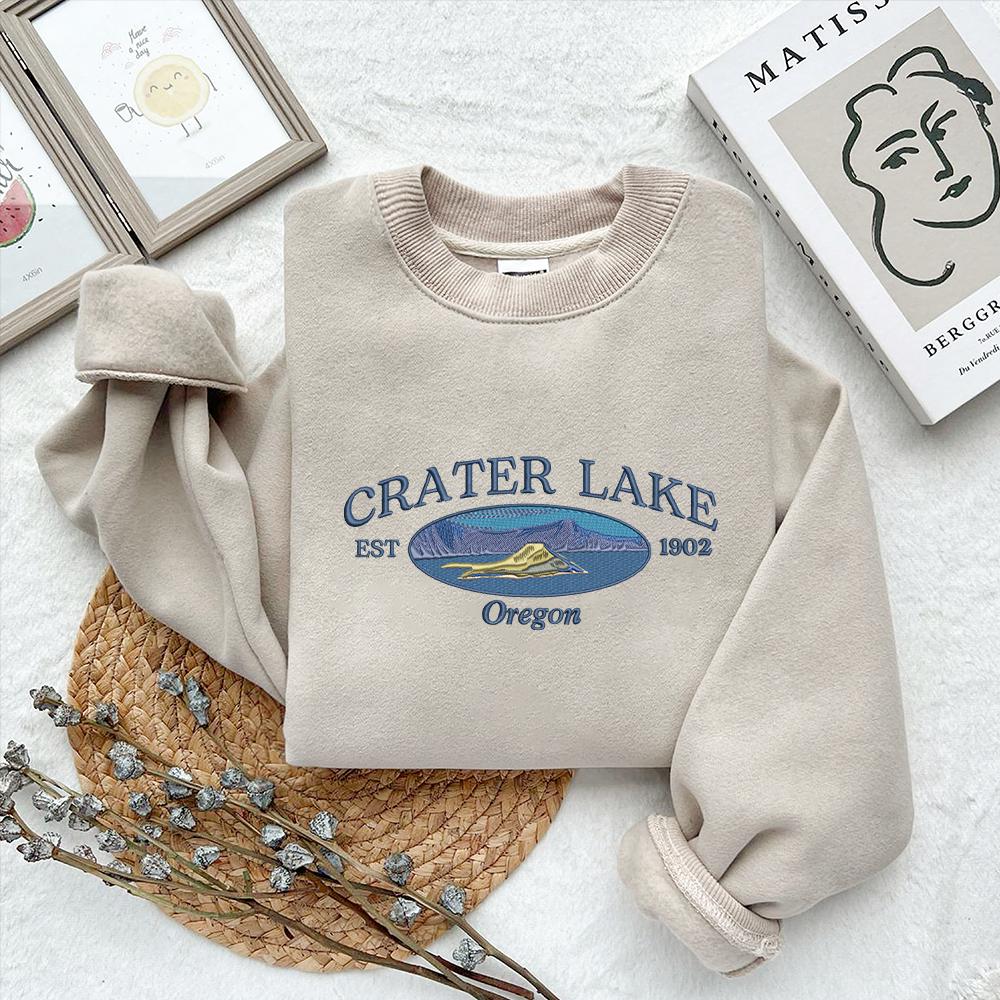 Crater Lake Oregon Embroidery Design National Park Machine File