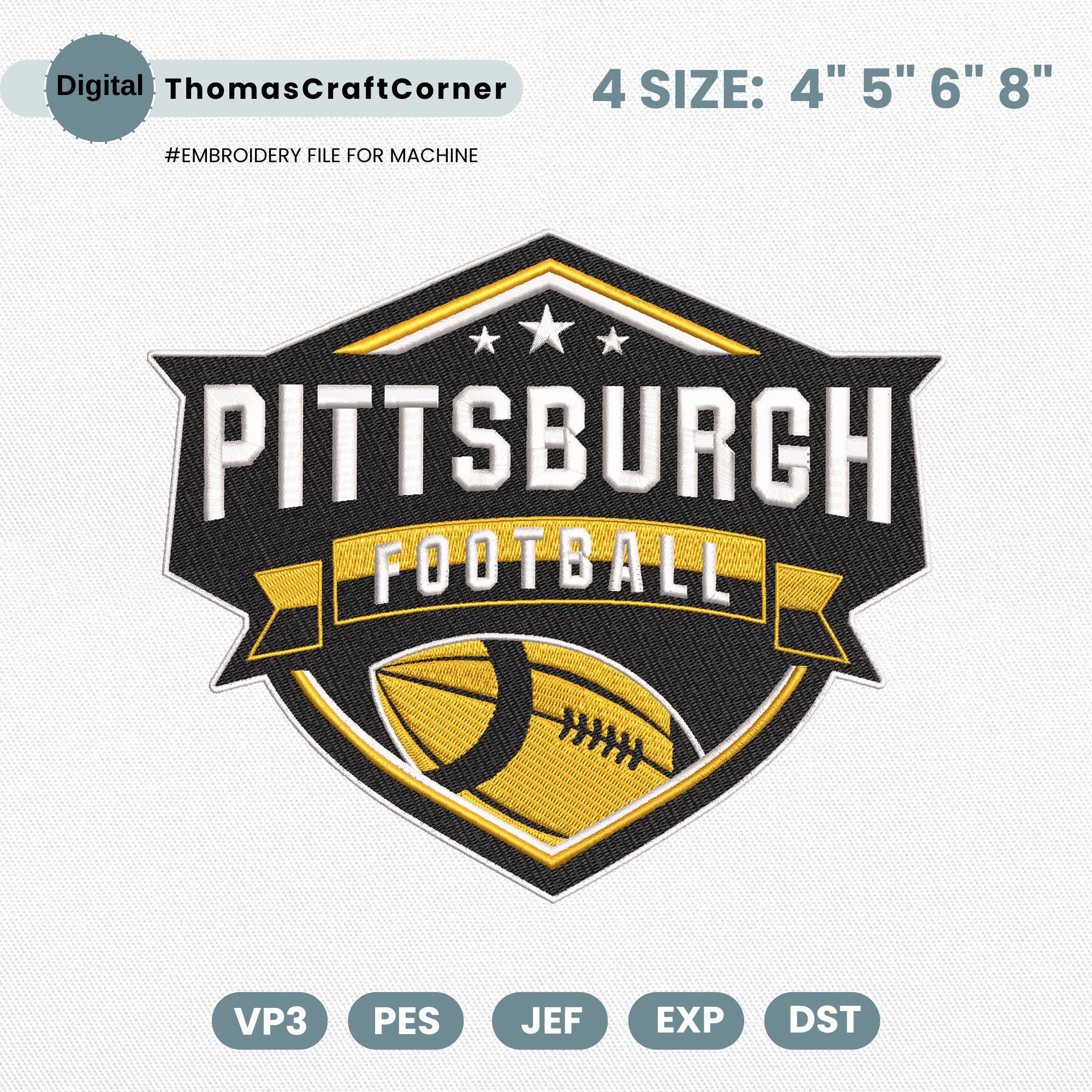 Pittsburgh Football Embroidery Design Machine File Download