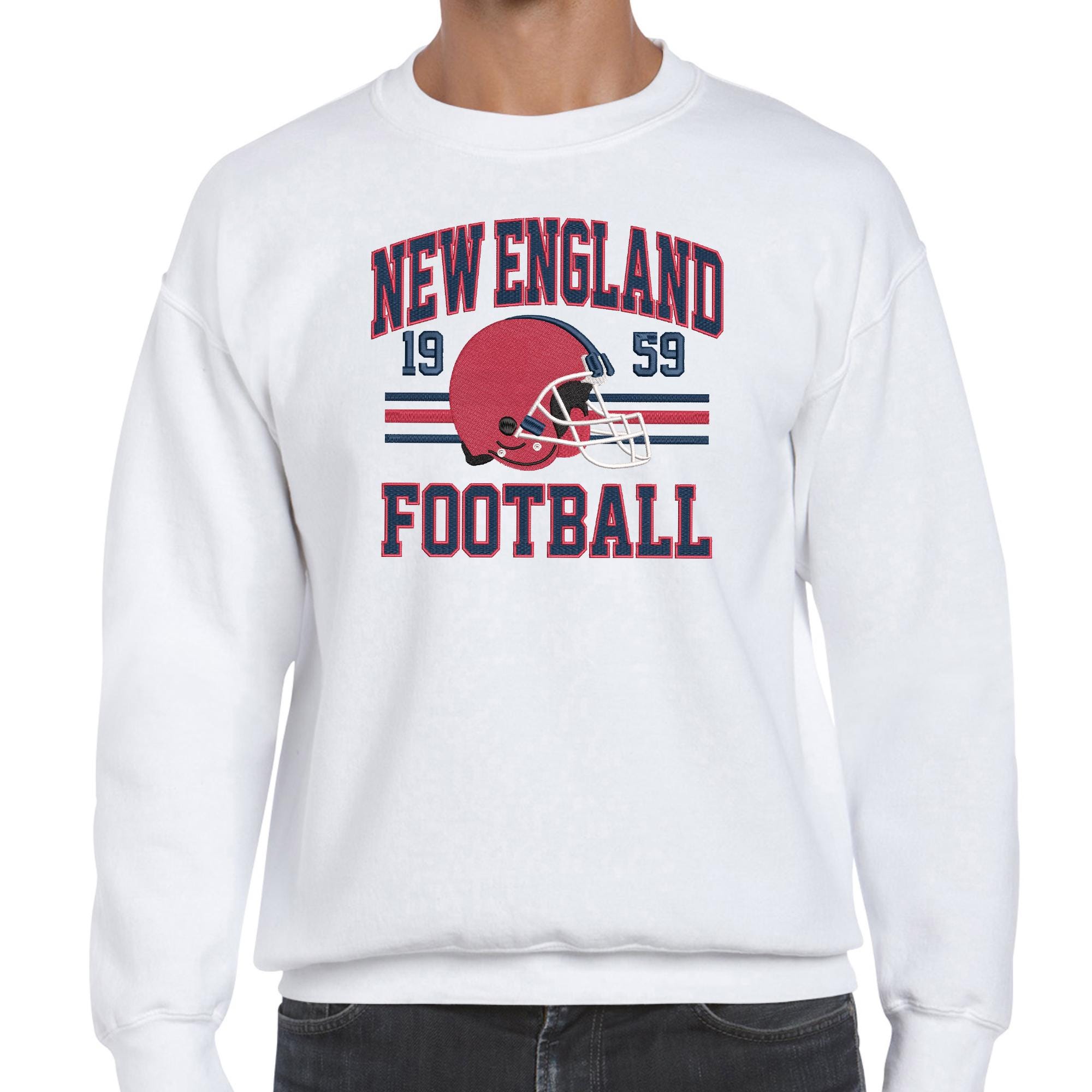New England Football Embroidery Design Helmet Sports Logo