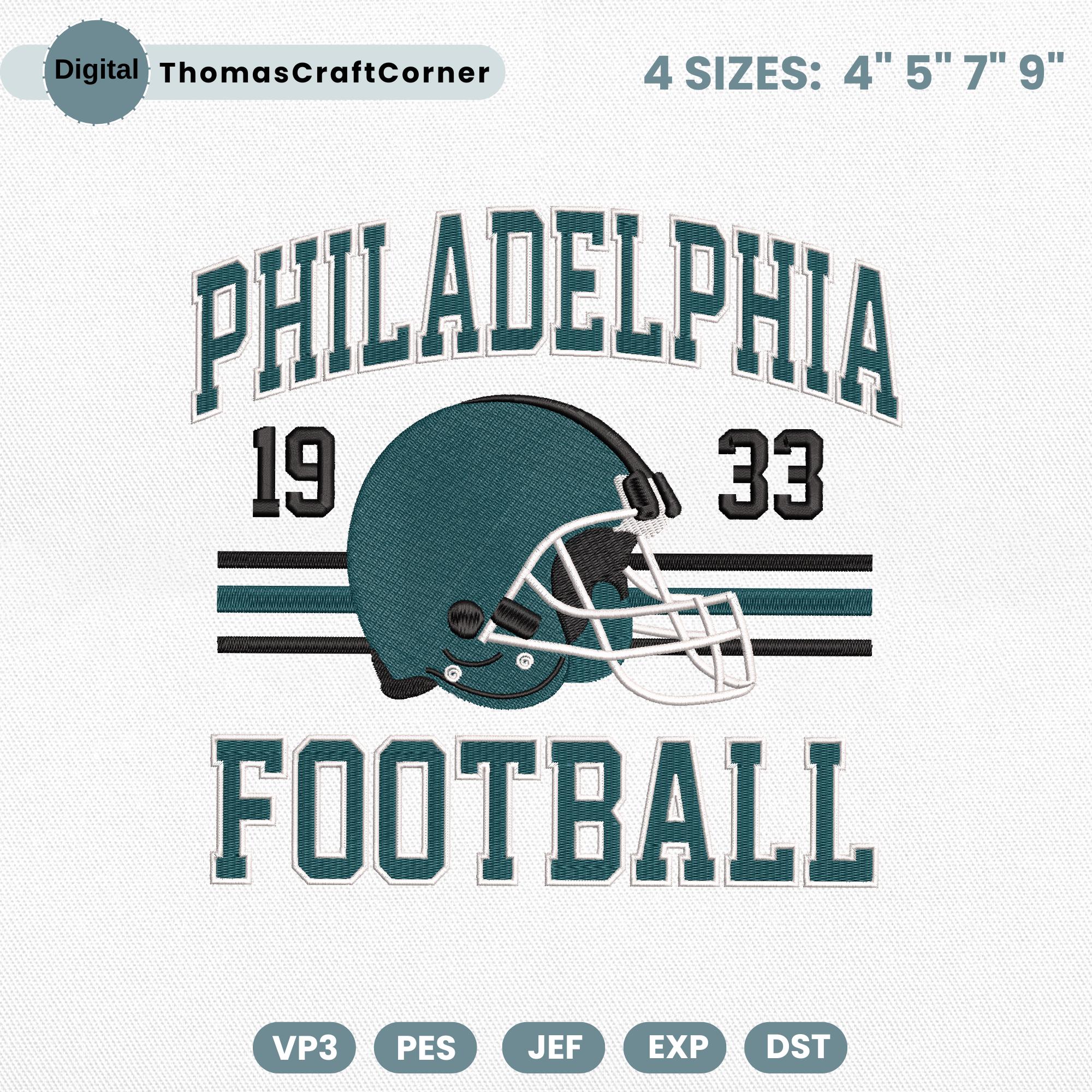 Philadelphia Football Embroidery Design Helmet Sports Logo