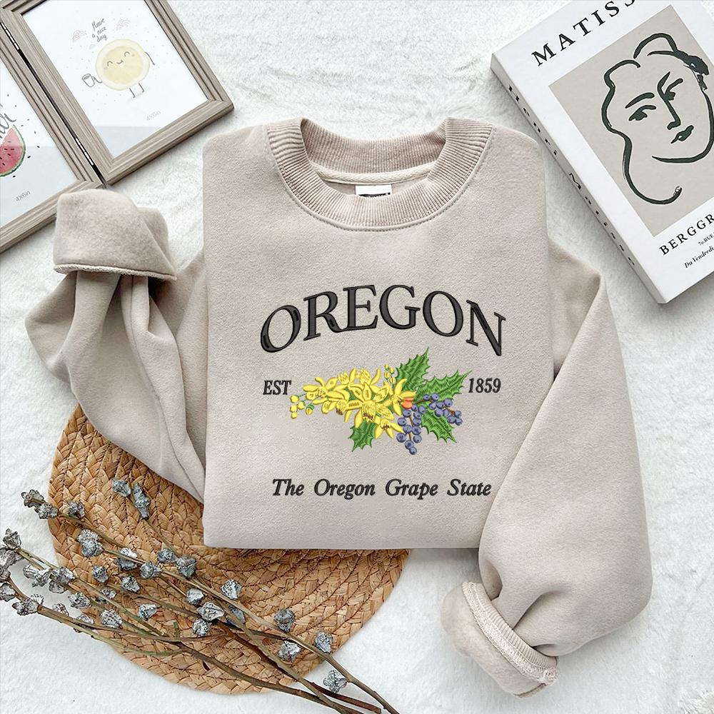 Oregon Flower State Embroidery Design Download