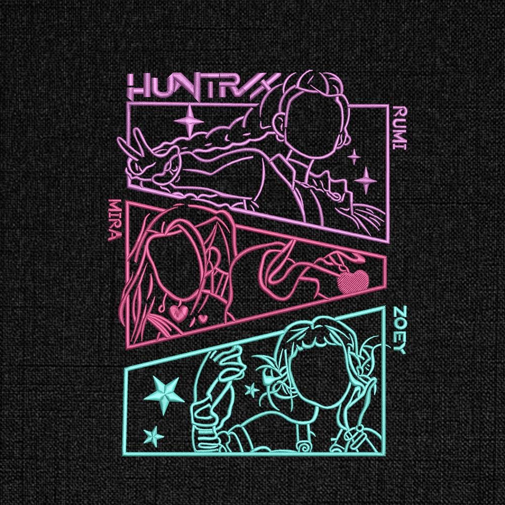 Kpop Demon Hunters Embroidery Design Pattern