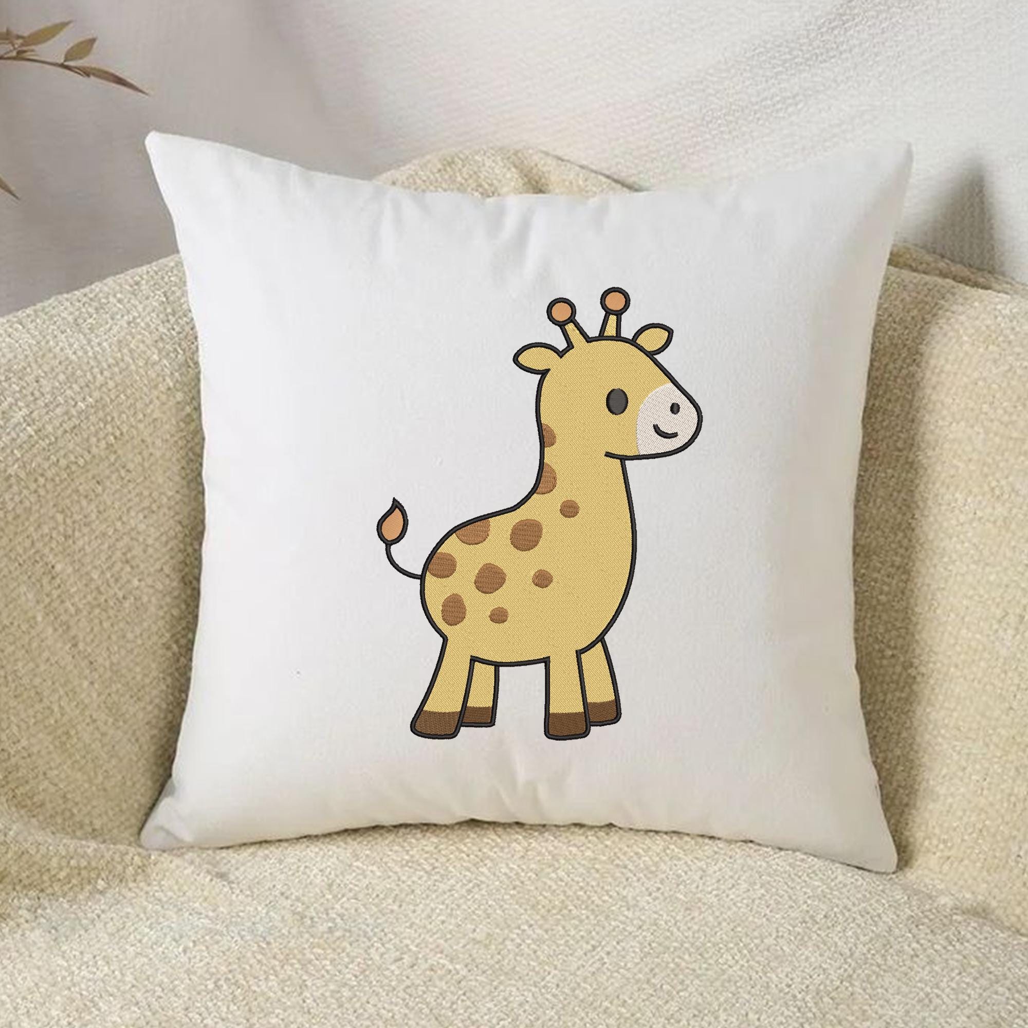 Giraffe Embroidery Design Safari Animal Zoo Kid