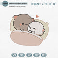 Kawaii Cat Couple Embroidery Design Machine File