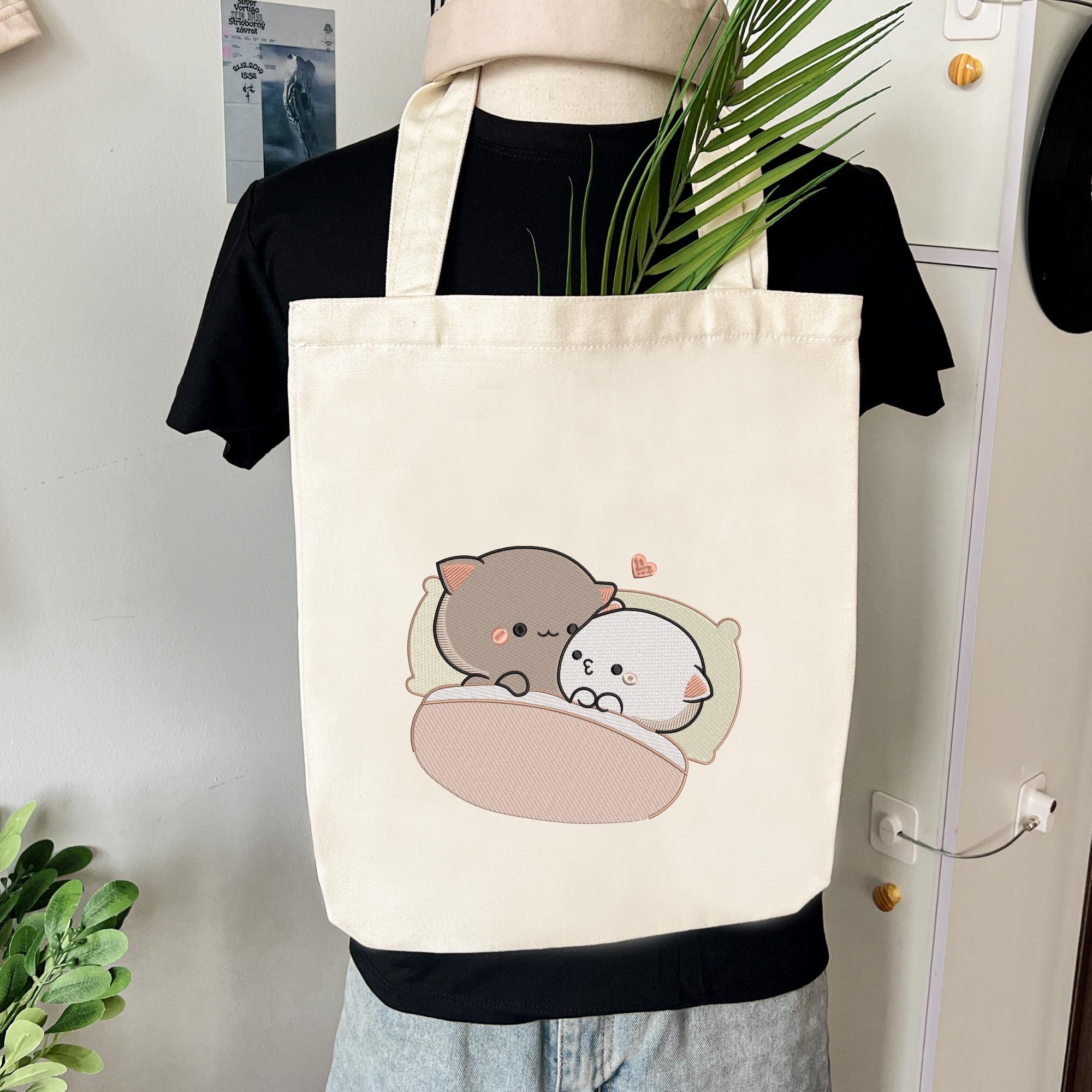 Kawaii Cat Couple Embroidery Design Machine File